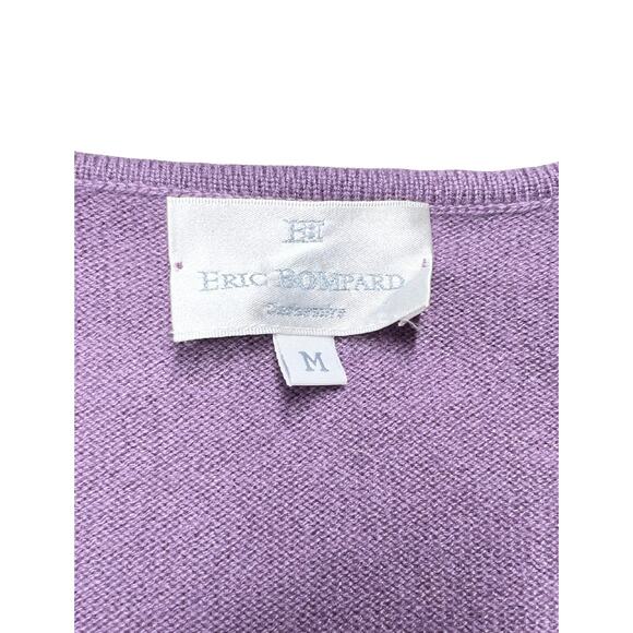 Eric Bompard Cashmere Silk Knit Top Lilac Scoop Neck Long Sleeve S–M - Picture 5 of 8